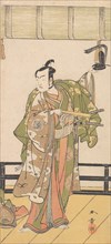 Arashi Sangoro as a Samurai Standing on the Veranda of a Great House, 1774 or 1775. Creator: Shunsho.