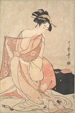 A Woman and a Cat, ca. 1793-94. Creator: Kitagawa Utamaro.