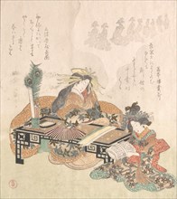 Courtesan Dreaming of the New Year Procession, 1814. Creator: Kubo Shunman.