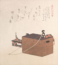 Box for Sugoroku Game (A Kind of Backgammon), Bow and Drum, 19th century. Creator: Kubo Shunman.