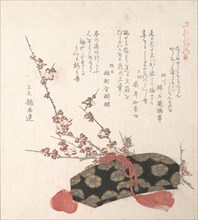 Letter-Box and Plum Blossoms, 19th century. Creator: Kubo Shunman.