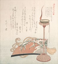 Candle-Stand and Fan, 19th century. Creator: Kubo Shunman.