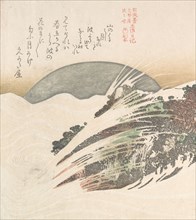 Setting Moon on Waves, 19th century. Creator: Kubo Shunman.