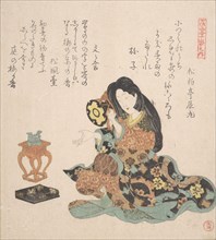 Woman Playing the Tsuzumi, ca. 1800. Creator: Kubo Shunman.
