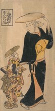 Buddhist Nun Speaking to Two Little Girls who are Following Her, ca. 1730. Creator: Kondo Katsunobu.