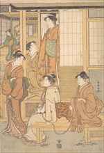 Group of Young Women on the Veranda of a Tea House, late 18th century. Creator: Katsukawa Shuncho.