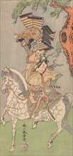 Ichikawa Danjuro V as a Warrior Mounted on a Dapple Gray Horse, 1771. Creator: Shunsho.
