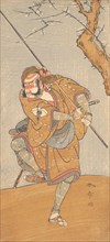 Onoe Matsusuke in the Role of Asahina in "Edo no Haru Meisho Soga", 1773. Creator: Shunsho.