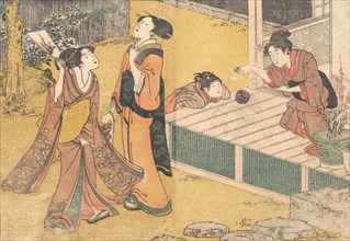 New Year's Games, from the printed book Flowers of the Four Seasons (Shiki no hana), 1801. Creator: Kitagawa Utamaro.