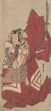 Kabuki Actor Ichikawa Danjuro V in a Shibaraku (Stop Right There!) Role..., 11th month 1776. Creator: Shunsho.