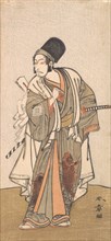 Standing figure of an actor of the Ichikawa family, probably Danjuro IV, 1726-1792. Creator: Shunsho.