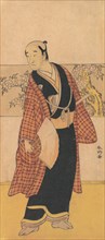 An Unidentified Actor Stands with an Open Fan in His Hand, 1743-1812. Creator: Katsukawa Shunko.