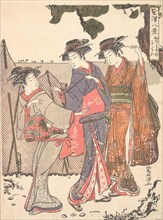 Three Women Standing on the Seashore, 1761-1816. Creator: Kitao Masanobu.