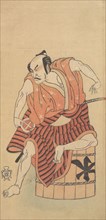 The Third Otani Hiroemon as an Otokodate Seated Upon an Inverted Tub, 1768 or 1769. Creators: Shunsho, Otani Hiroemon.