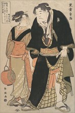 The Actor Yoshizawa Ayame II As the Wrestler Kurokumo Onzo Off Stage, 1770-1820. Creator: Katsukawa Shuntei.