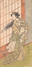 The First Nakamura Tomijuro as an Angry Woman Standing in a Room, 1772 or 1773. Creator: Shunsho.