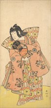 The Actor Nakamura Tomijuro as Bijomaru in the Drama "Kikujido Shuen no Iwaya", ca. 1773. Creator: Katsukawa Shunko.