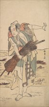Arashi Sangoro as a Ronin Samurai Standing on the Bank, ca. 1777. Creator: Shunsho.