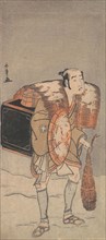 Otani Tomoemon (?) as a Peddler Trudging Through the Snow, ca. 1778. Creator: Shunsho.