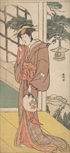 Arashi Ryuzo as a Tall Woman Standing on the Engawa, ca. 1789. Creator: Katsukawa Shunko.