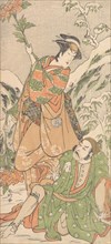 Kabuki Actors Arashi Ryuzo II and Segawa Kikunojo III , ca. 1790. Creator: Katsukawa Shunko.