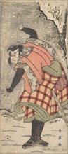 Unidentified Actor as a Kyokaku Standing at the Foot of a Cliff in a Snow Storm, ca. 1793. Creator: Katsukawa Shun'ei.