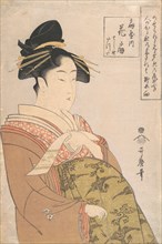 The Courtesan Hanaogi of the Ogiya Brothel in Yoshiwara, ca. 1793-94. Creator: Kitagawa Utamaro.