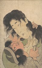 Yamauba Playing with the Young Kintoki, ca. 1795. Creator: Kitagawa Utamaro.