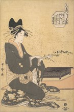 The Oiran Hanaogi of Ogiya, from the series “Six Jewel Rivers” (Mutamagawa), ca. 1795-96. Creator: Kitagawa Utamaro.
