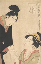 The Lovers Oshichi and Kichisaburo, ca. 1800. Creator: Kitagawa Utamaro.