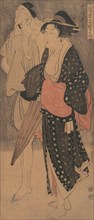 Couple in an Evening Shower..., ca. 1800. Creator: Kitagawa Utamaro.