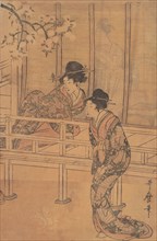 The Lady of Rokujo being Visited by the Princess Aoi, ca. 1805. Creator: Kitagawa Utamaro.