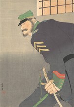 Print, [soldier with sword], ca. 1906. Creator: Munakata.
