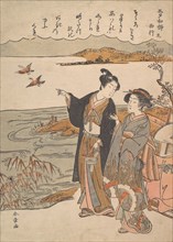 Autumn Evening (A Poem by Saigyo), from the series Sanseki waka, late 18th century. Creator: Shunsho.