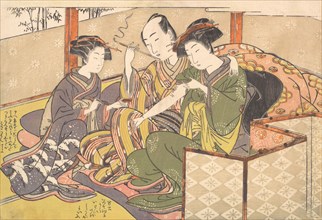 Servant Applying Medicinal to Geisha's Arm, late 18th century. Creator: Kitao Shigemasa.