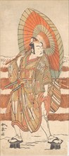 The Second Ichikawa Yaozo as a Samurai Standing in the Snow, probably 1774. Creator: Shunsho.