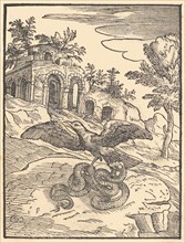 Bird and snake, 1570. Creator: Giovanni Maria Verdizotti.