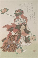Two Dancers Performing a “Shakkyomono” Kabuki Dance..., ca. 1805-10. Creator: Kubo Shunman.