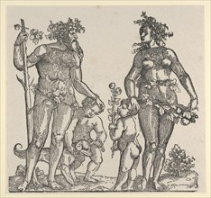 Wild Man and Wild Woman, 1545. Creator: Hans Guldenmond.