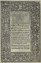 Opera Nova Universali intitulata Corona di racammi, title page (recto), [1530]. Creator: Giovanni Andrea Vavassore.