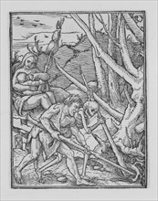 Adam digging, from The Dance of Death, ca. 1526, published 1538. Creator: Hans Lützelburger.