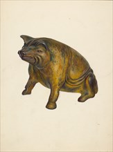 Toy bank: Pig, c. 1939. Creator: Walter Hochstrasser.