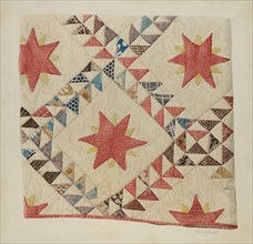 Quilt (Star and Triangle), 1935/1942. Creator: Henry Granet.