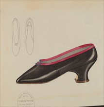Woman's Slippers, c. 1936. Creator: Esther Hansen.
