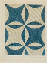 Quilted and Pieced Coverlet, c. 1938. Creator: Cora Parker.