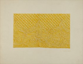 Quilting on Silk (Detail), c. 1940. Creator: Edward Jewett.