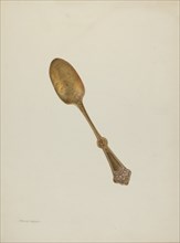 Dessert Spoon, c. 1940. Creator: Frank M Keane.