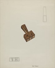 Wooden Stamp, 1935/1942. Creator: Carl Keksi.