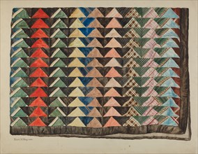 Patchwork Quilt, 1935/1942. Creator: Edith Magnette.