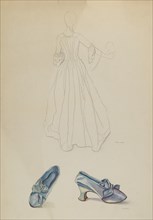 Gown and Slipper, c. 1936. Creator: Gwyneth King.